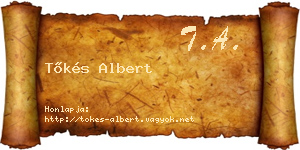 Tőkés Albert névjegykártya